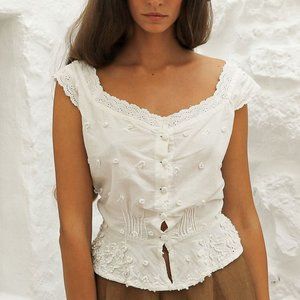 Yoli and Otis Herron Cami Flower Embroidery, 100% pure cotton